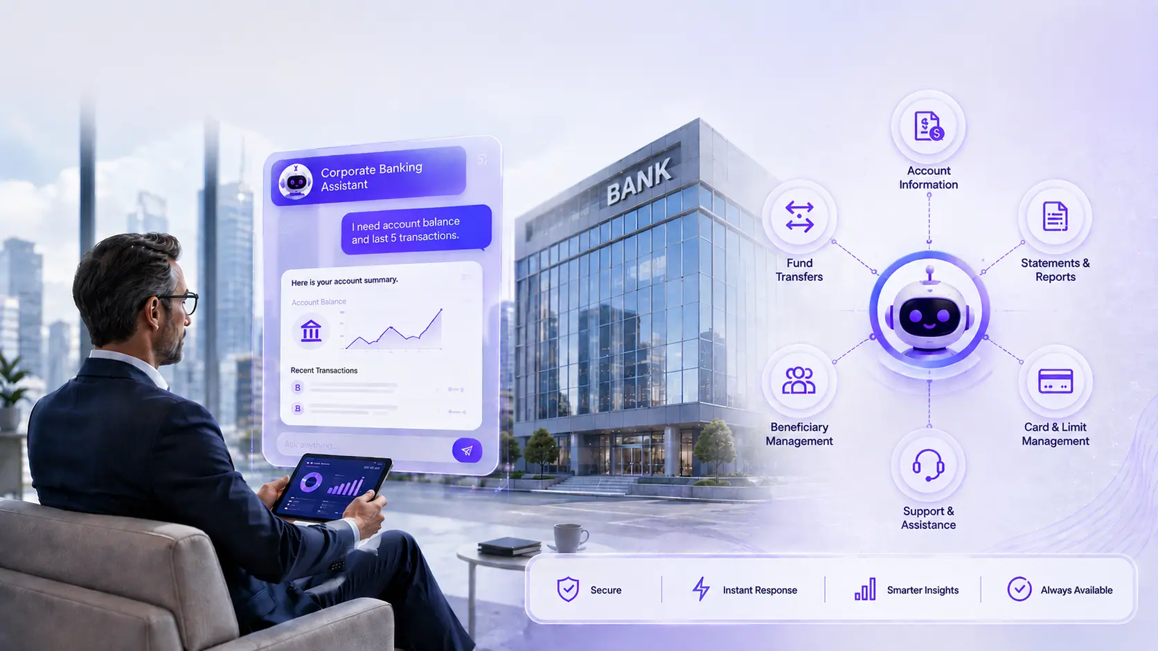 Corporate banking customer AI agent — capability overview