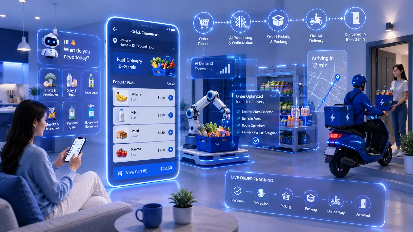 Quick commerce grocery AI agent — capability overview